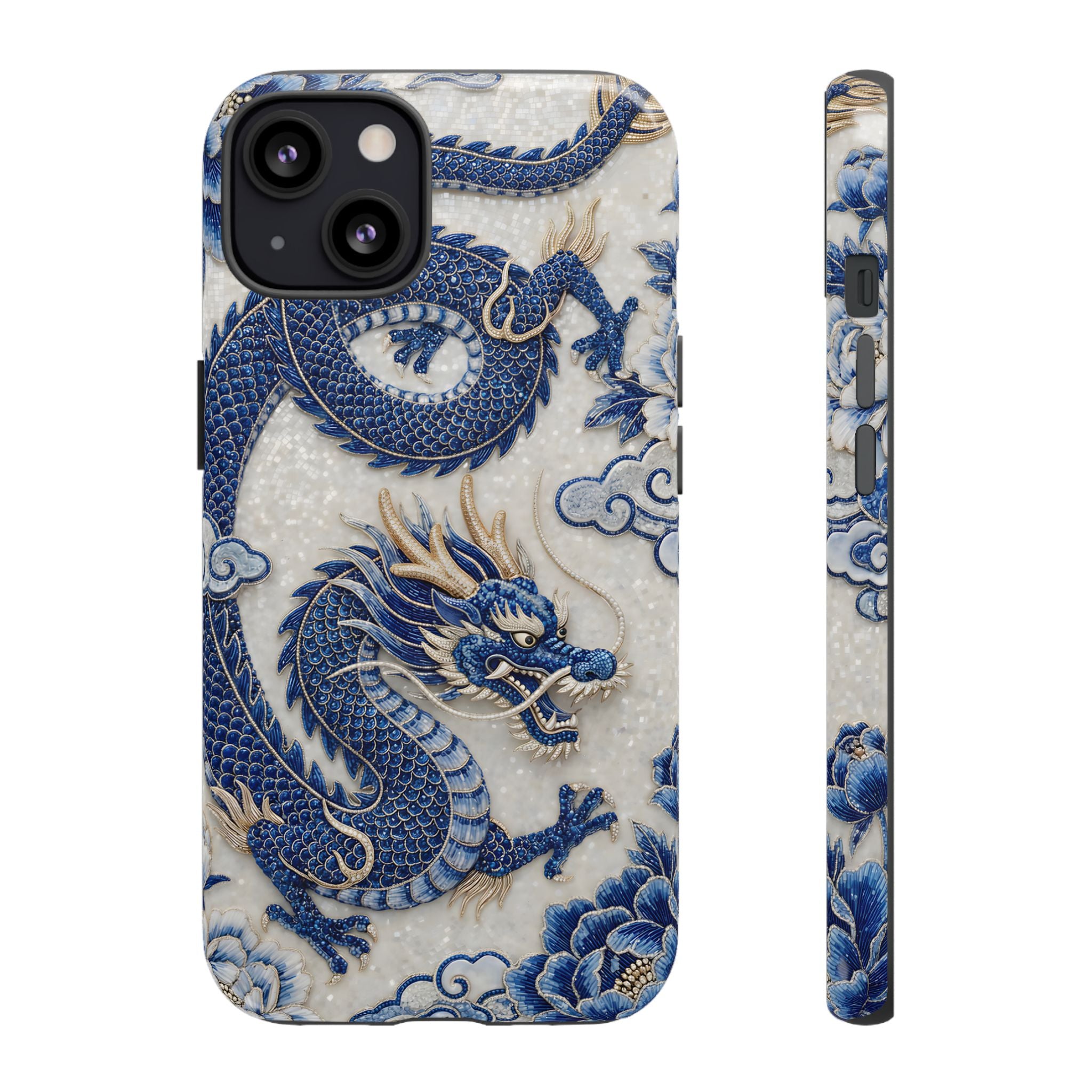 Asian Zodiac Dragon iPhone Case V2 | Blue & White Porcelain Luxury Protective Case | Year of the Dragon Gift