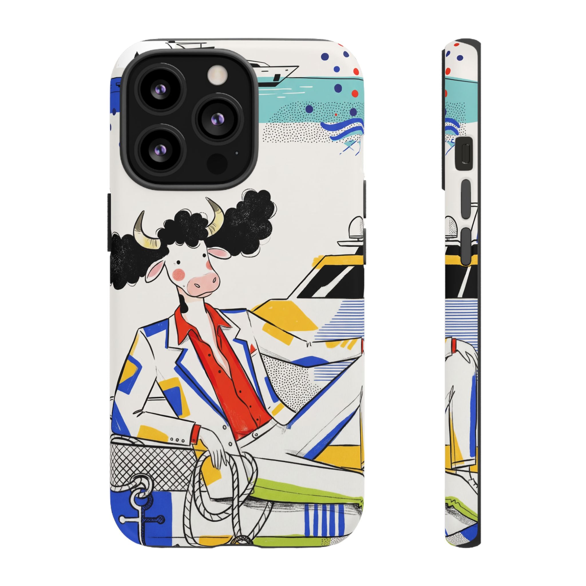 Nautical Cow Graphic Protective iPhone Case