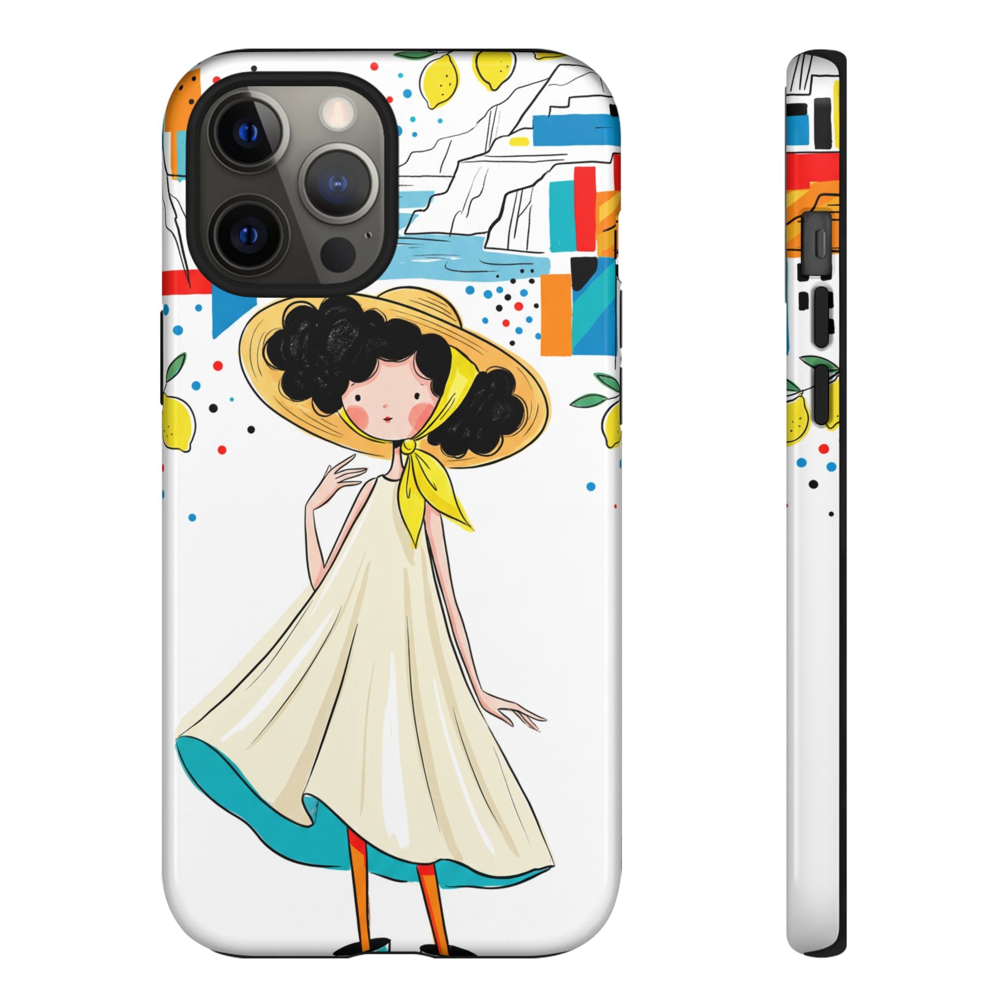 Cute Summer Girl iPhone Case | Whimsical Coastal Illustration Protective Case