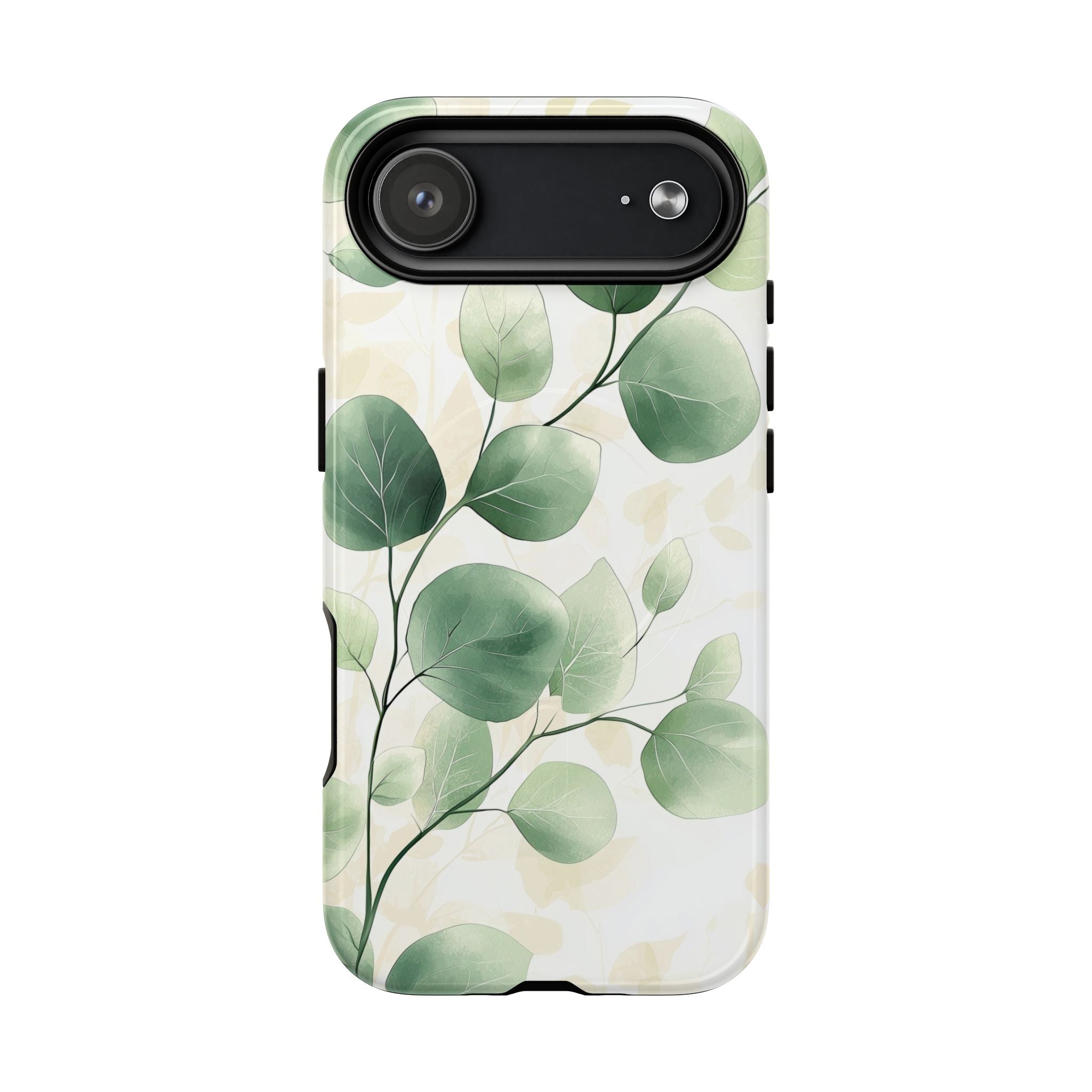 Botanical Eucalyptus Tough MagSafe iPhone Case | Green Watercolour Leaf