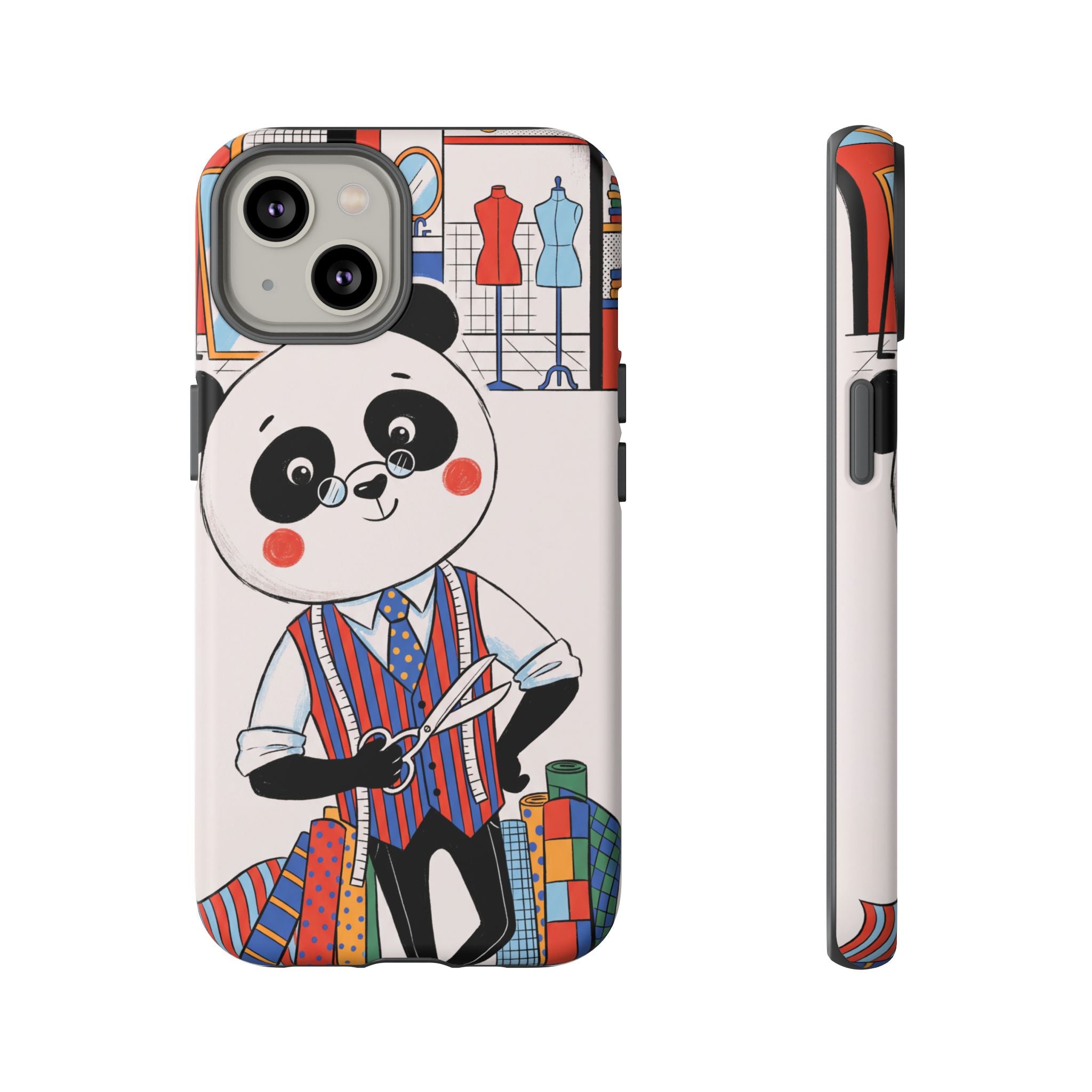Panda Tailor iPhone Case | Cute Seamstress Cartoon