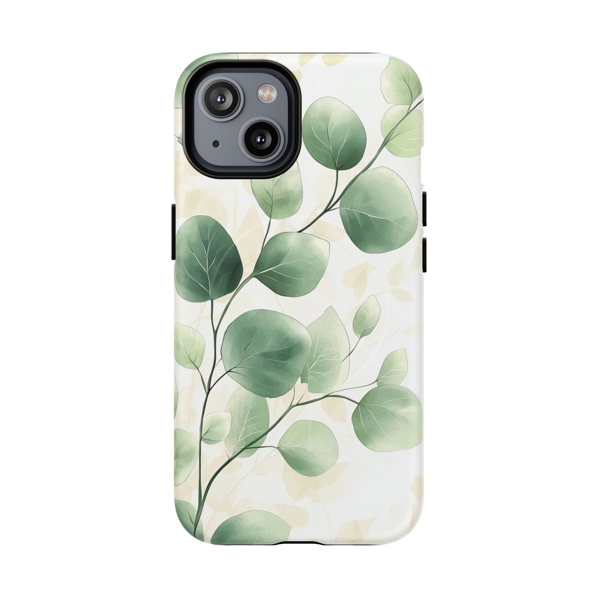 Botanical Eucalyptus Tough MagSafe iPhone Case | Green Watercolour Leaf