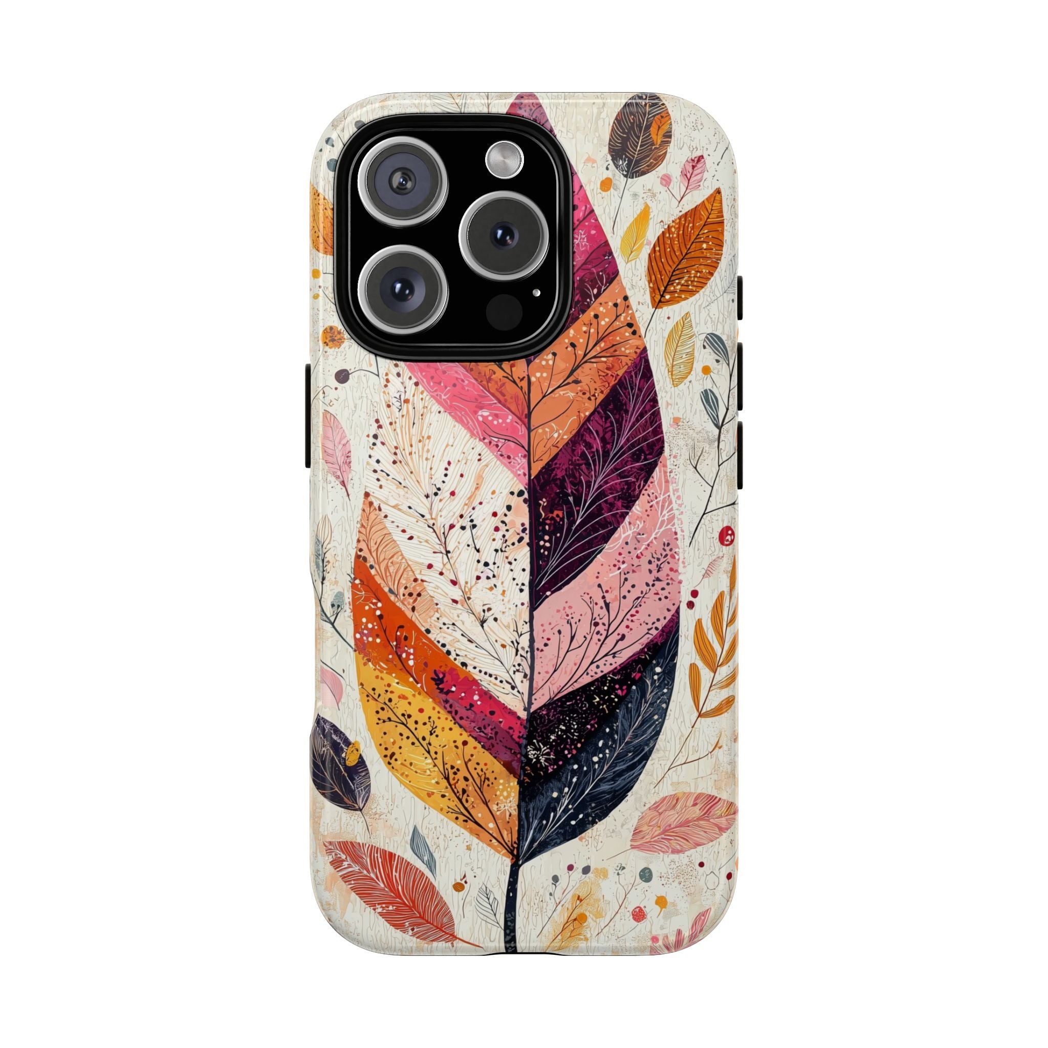 Autumn Leaf Tough iPhone Case | Watercolour Feathered Fall Design