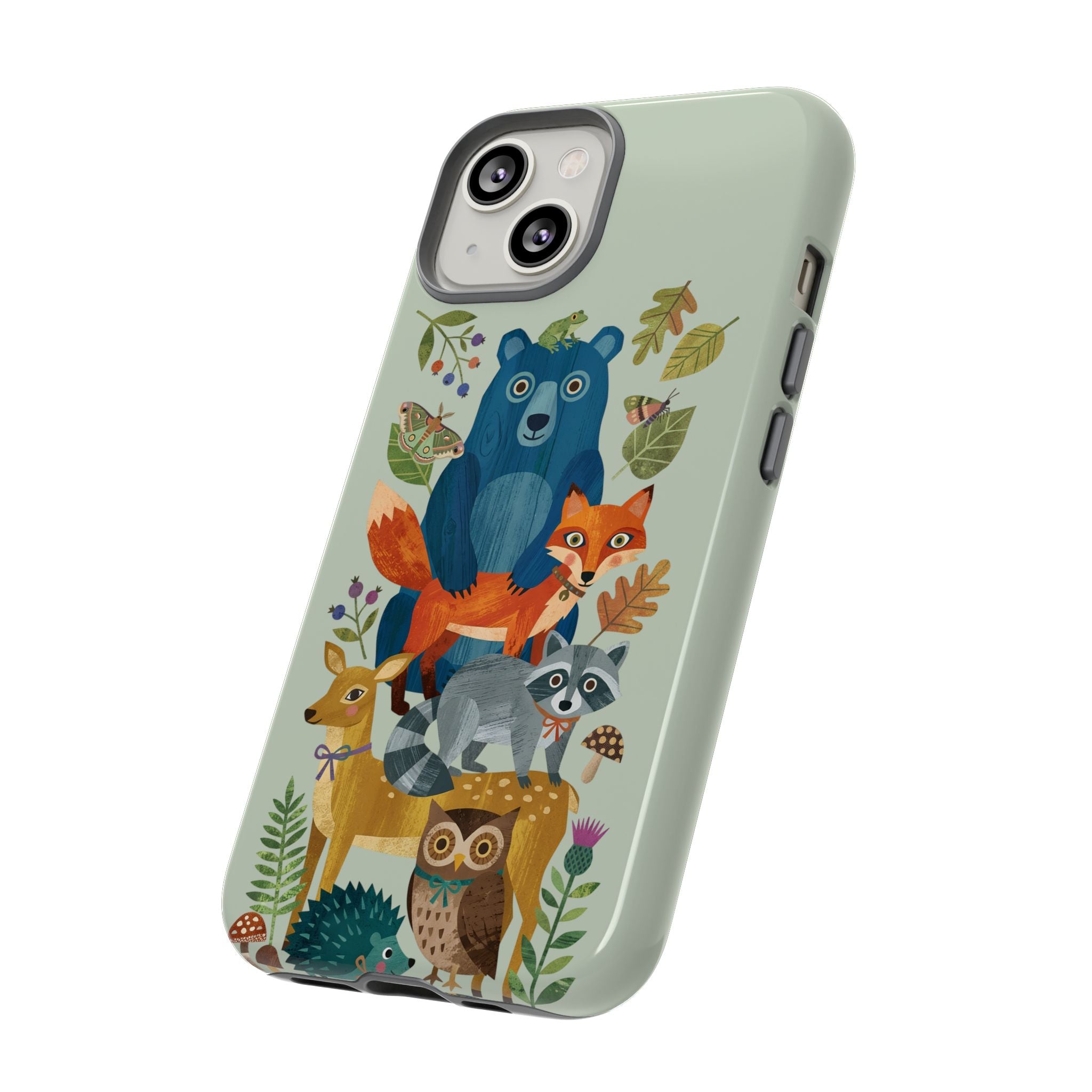 Woodland Stack iPhone Case | Cute Bear, Fox & Owl Protective Cover