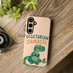 Cute Dinosaur Tough Samsung Galaxy Phone Case | Whimsical Meditating Dino Cover