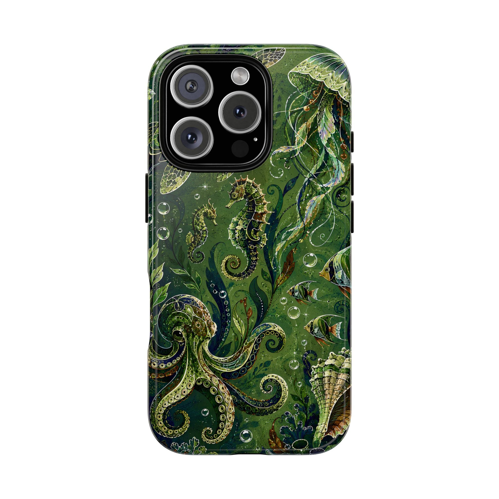 Octopus Tough iPhone Case | Jewel Green Ocean Animal Cover
