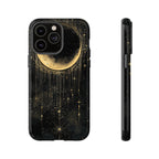 Moonlit Crescent Tough iPhone Case | Gold Stars Night Sky