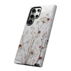 Ladybug Floral Samsung Galaxy Phone Case | White Flower Phone Case