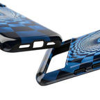 Blue Checkered Tunnel Google Pixel Case — 3D Optical Illusion Tough Case
