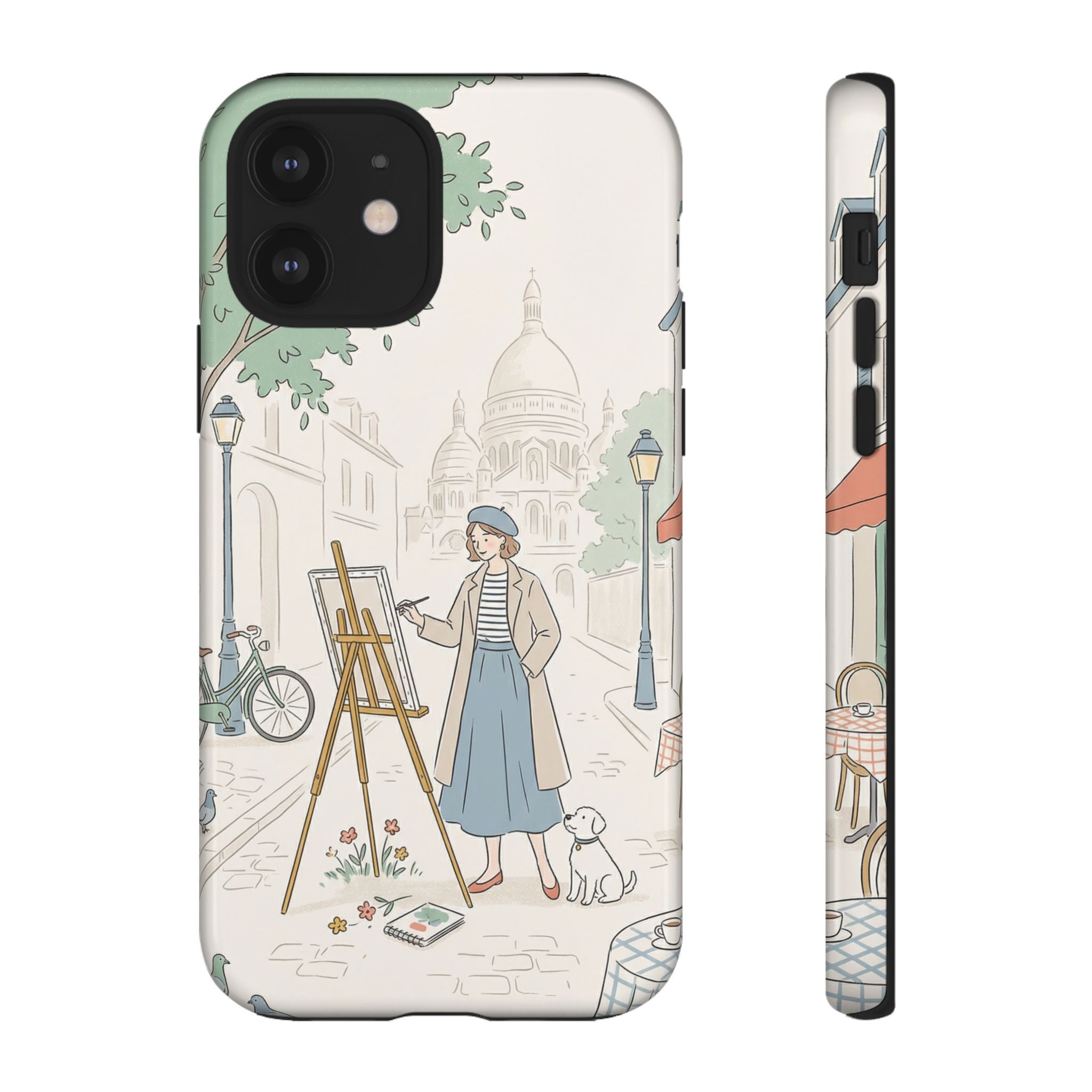 Artist in Paris iPhone Case | Vintage Painter Street Scene Protective Cover