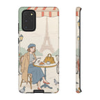 Paris Cafe Samsung Galaxy Phone Case | Cute Vintage Eiffel Tower Travel