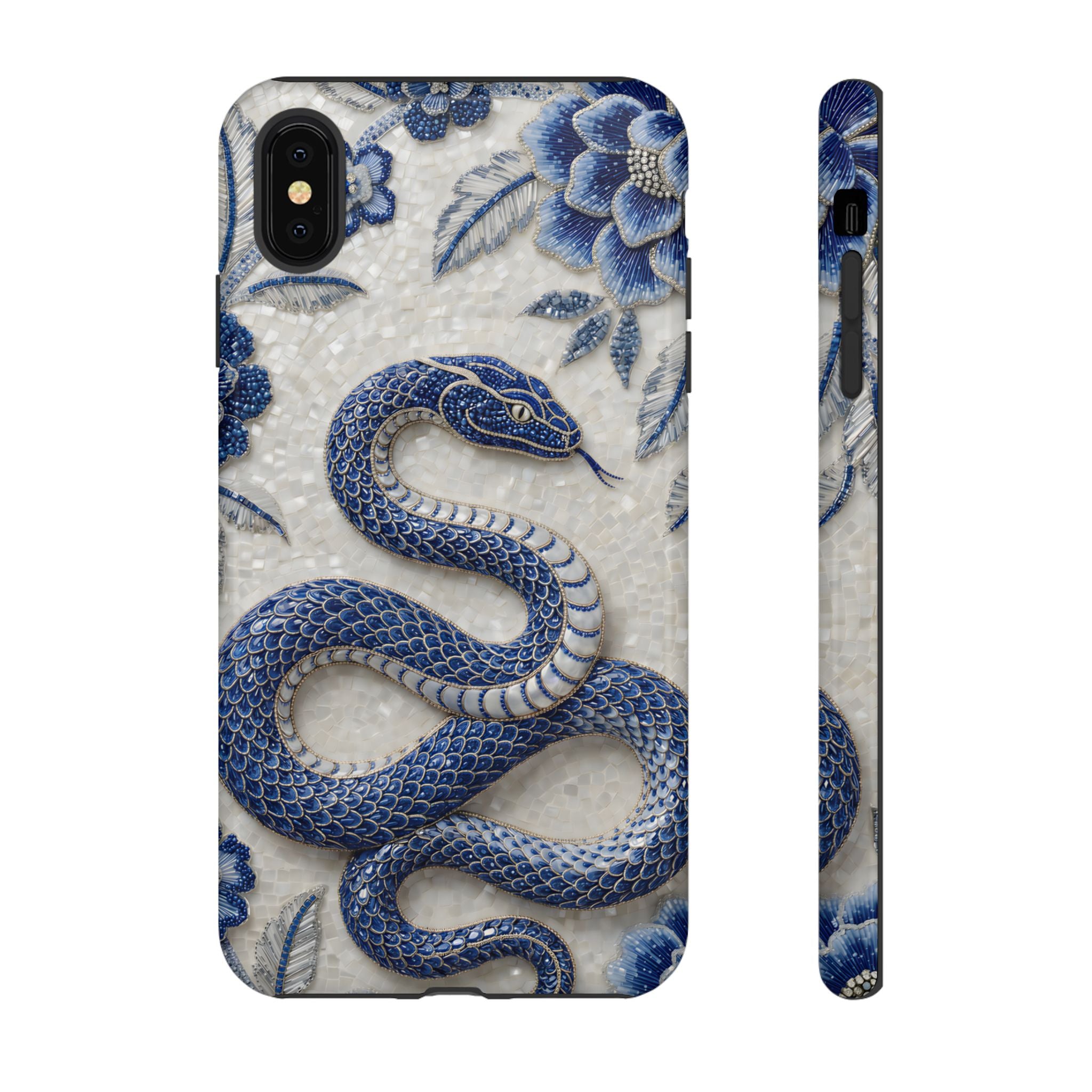 Asian Zodiac Snake iPhone Case | Blue & White Porcelain Slim Shockproof Case | Year of the Snake
