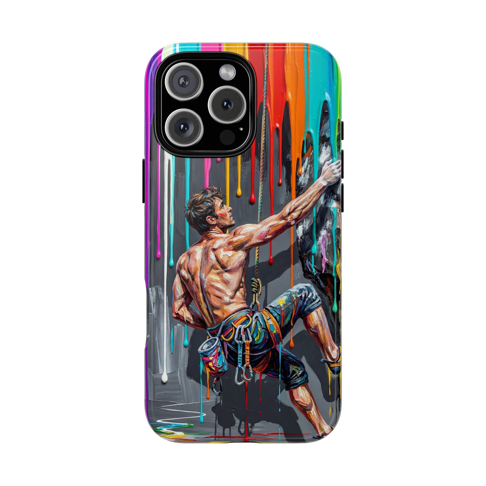 Colourful Rock Climber Art Protective iPhone Case