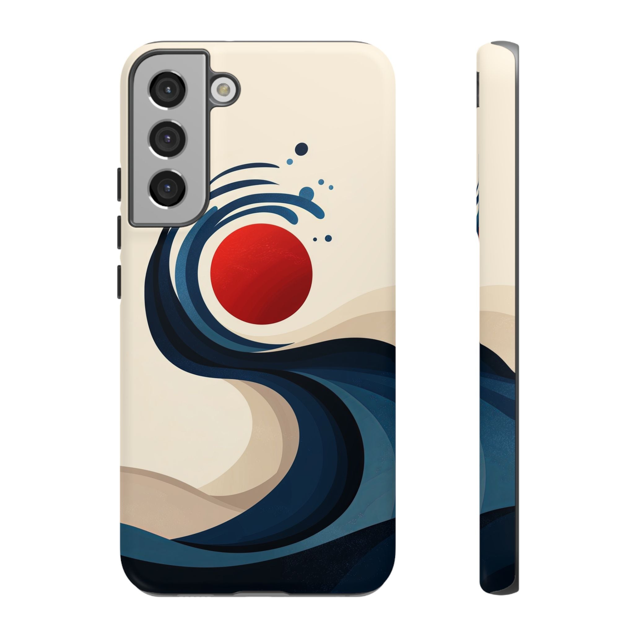 Abstract Wave Samsung Galaxy Case | Red Sun Ocean Art
