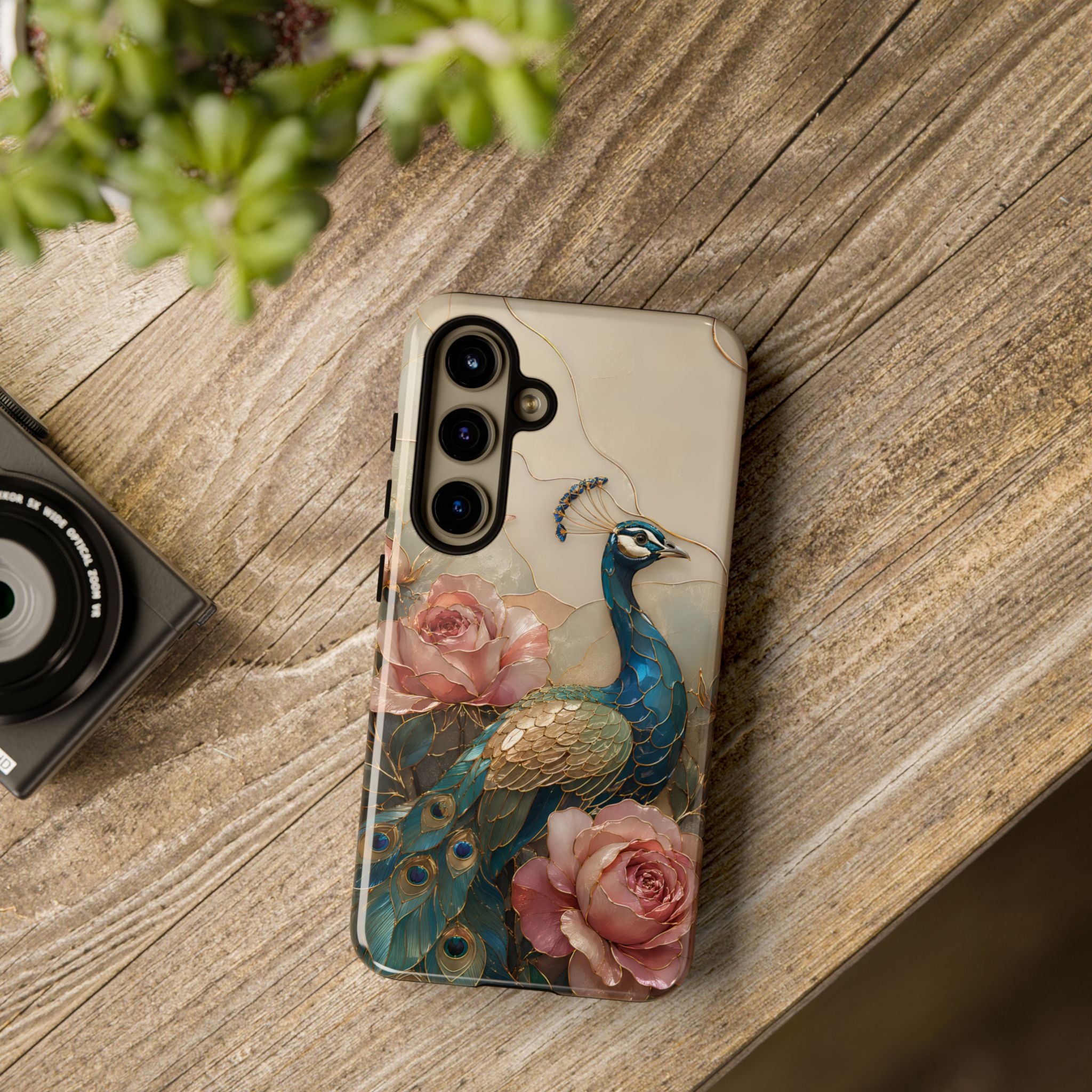 Peacock & Rose Samsung Galaxy Phone Case | Vintage Floral Phone Case