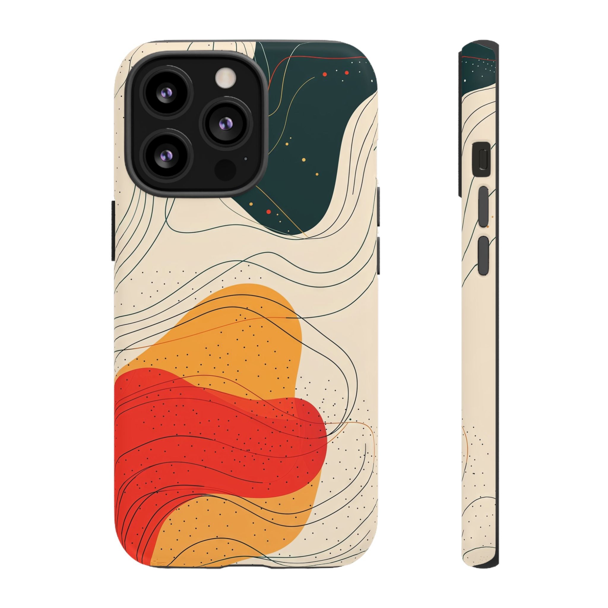 Abstract Retro Waves iPhone Case | Colourful Modern Art