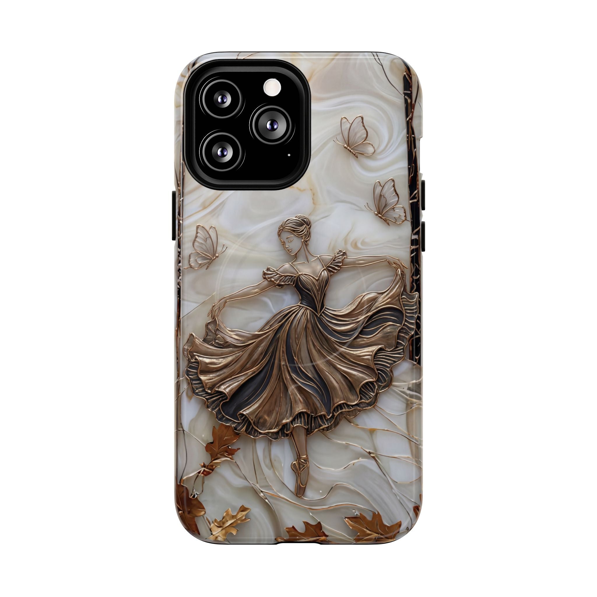 Ballet Dancer Tough MagSafe iPhone Case — Elegant Swirl Art Protective Cover