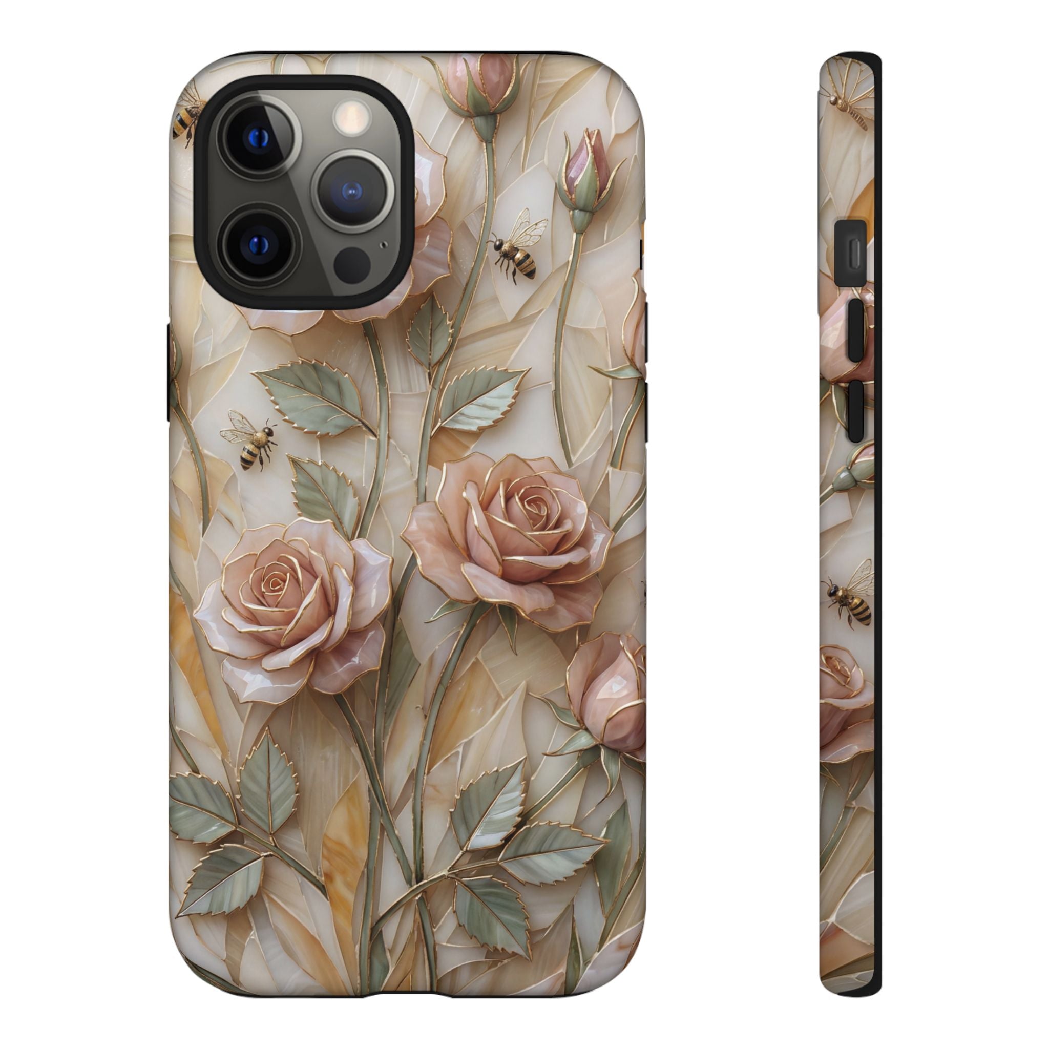 Vintage Blush Rose Floral Tough iPhone Protective Cover