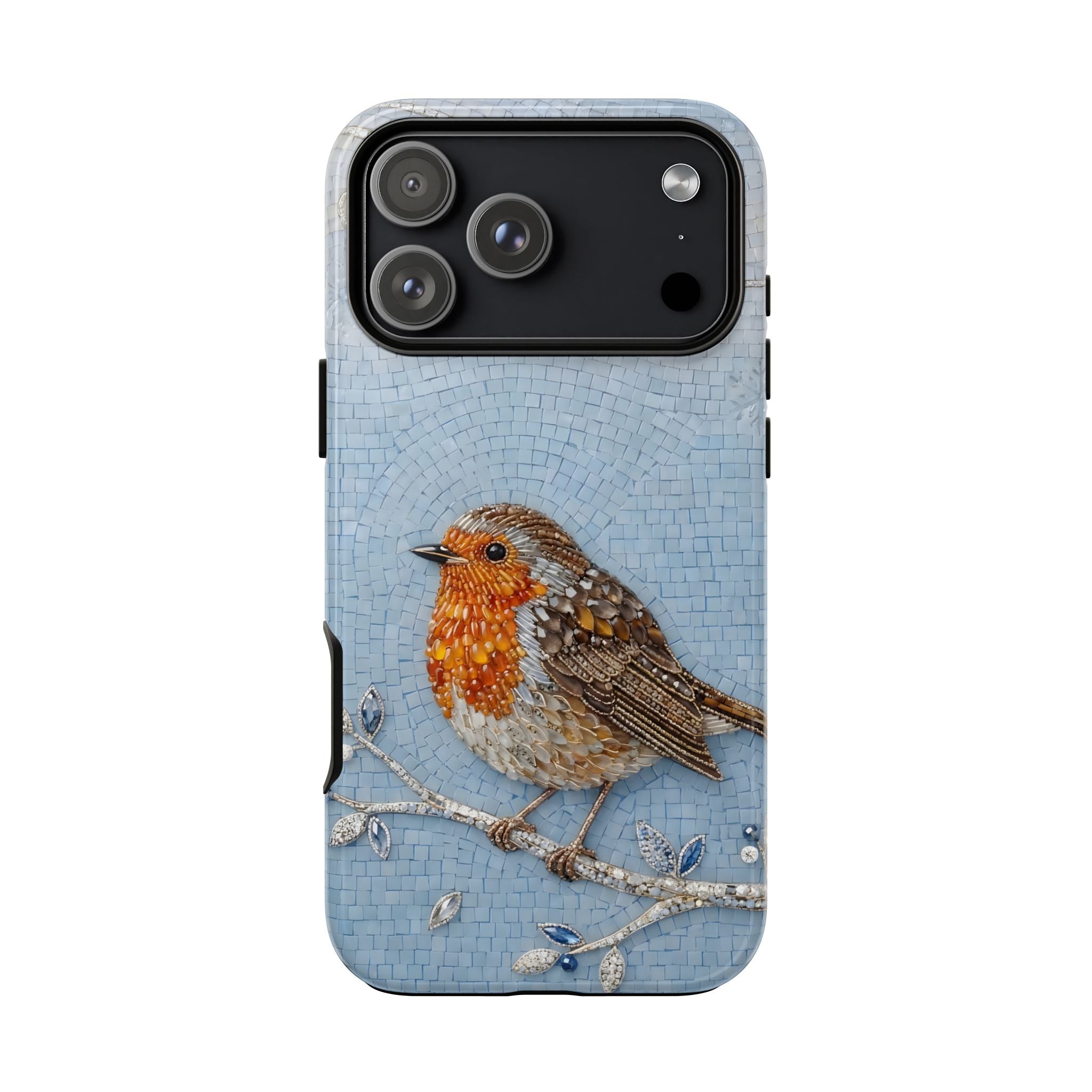 Robin Winter iPhone Case — Protective Floral Bird Design