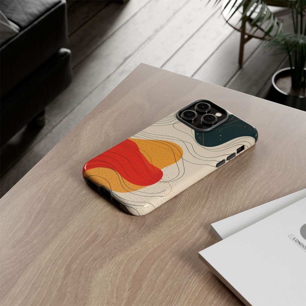 Abstract Retro Waves iPhone Case | Colourful Modern Art