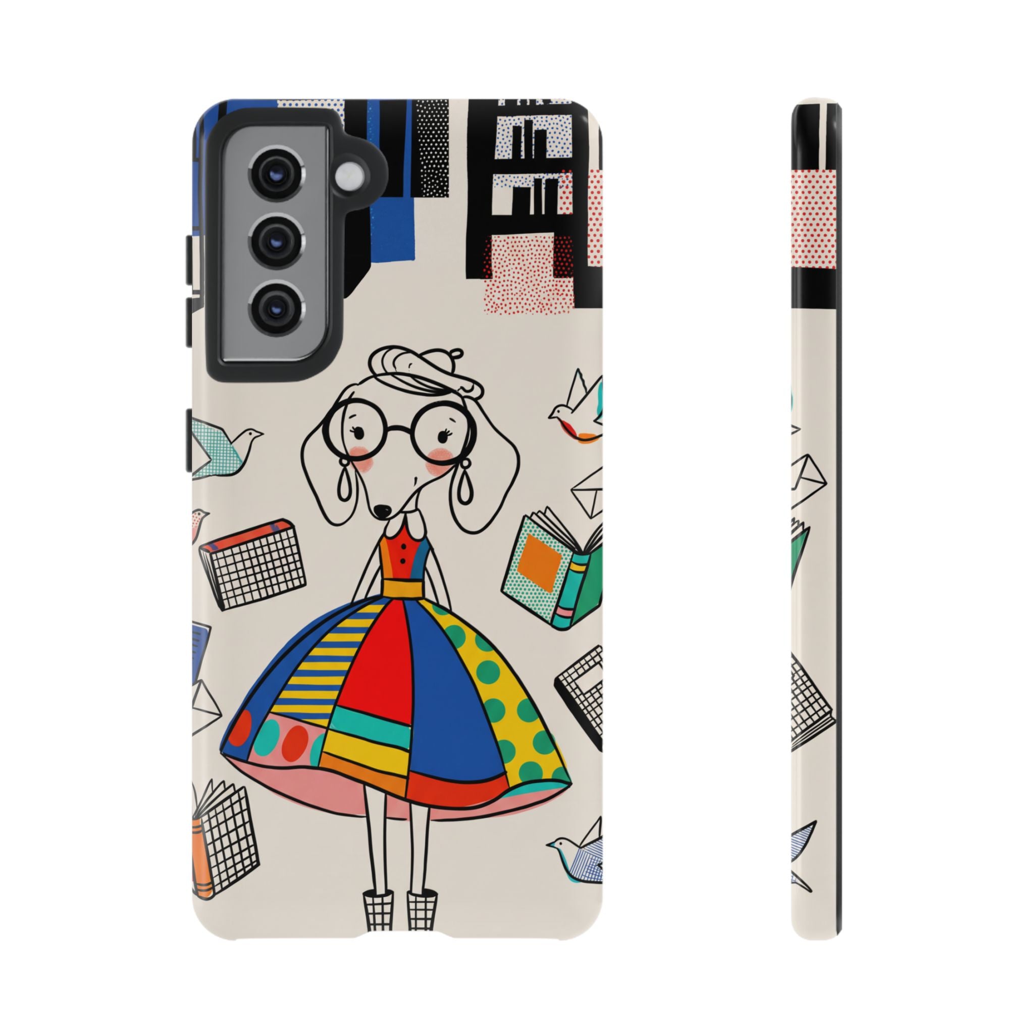 Cute Dachshund Dog Illustration Samsung Galaxy Phone Case