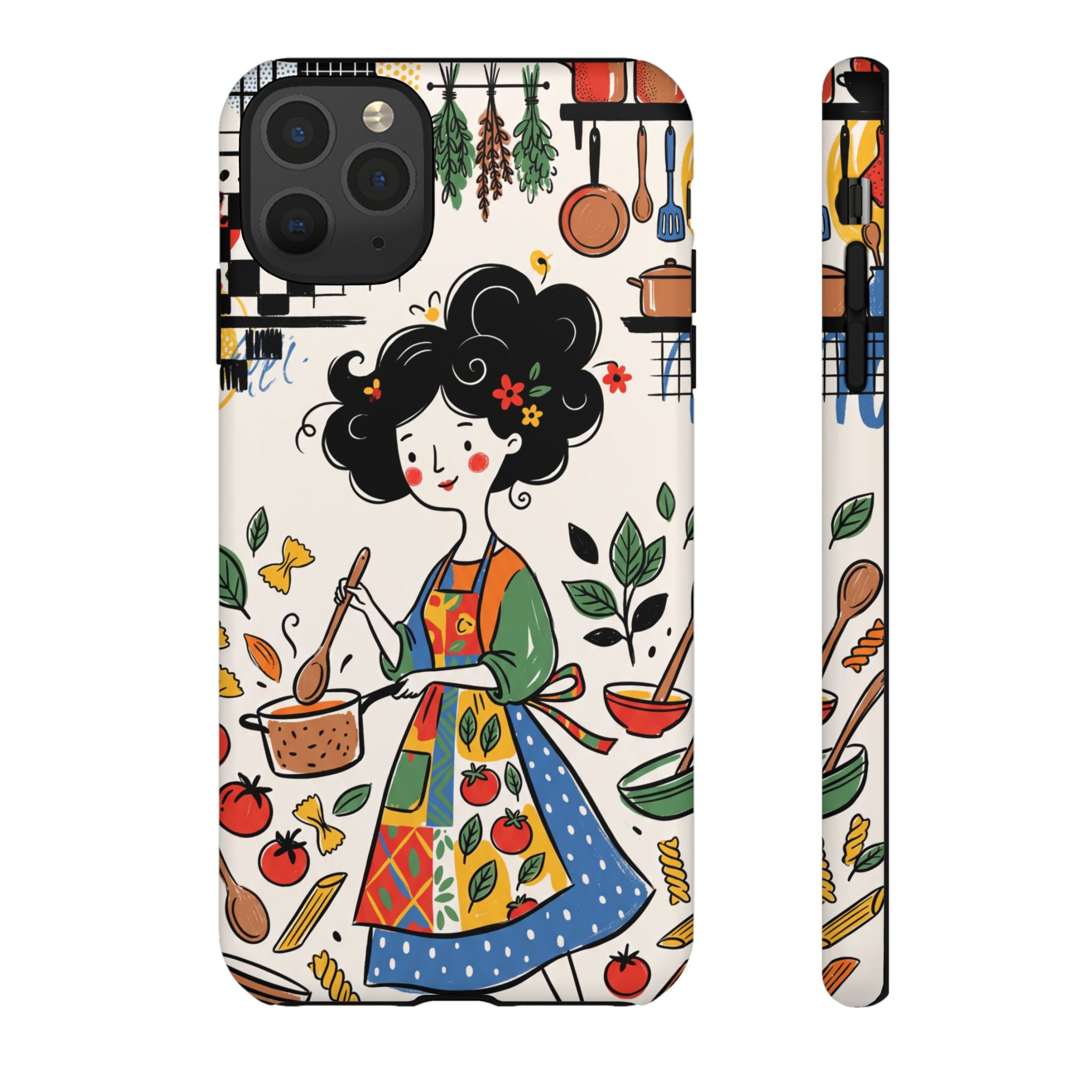 Whimsical Chef Kitchen Illustration iPhone Case