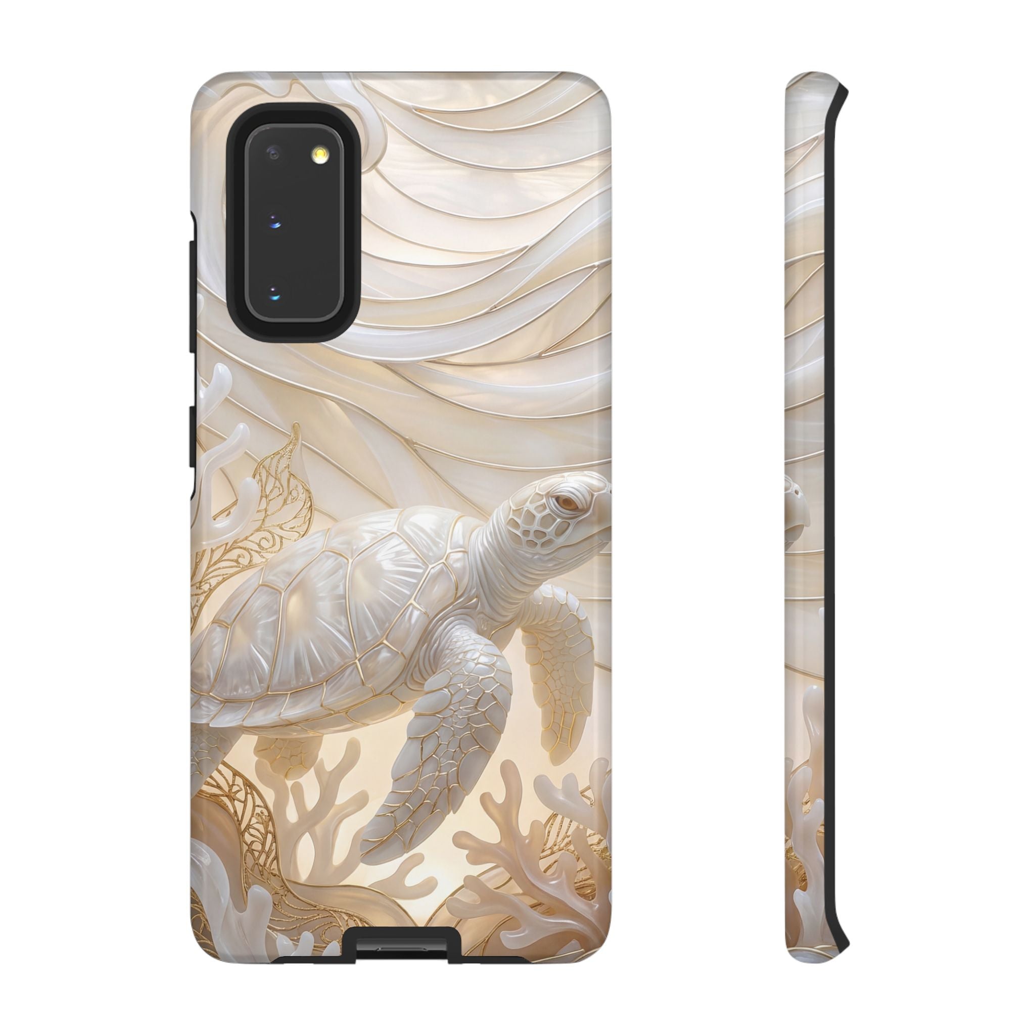 Sea Turtle Tough Samsung Galaxy Case — Elegant Nautical Coral Design