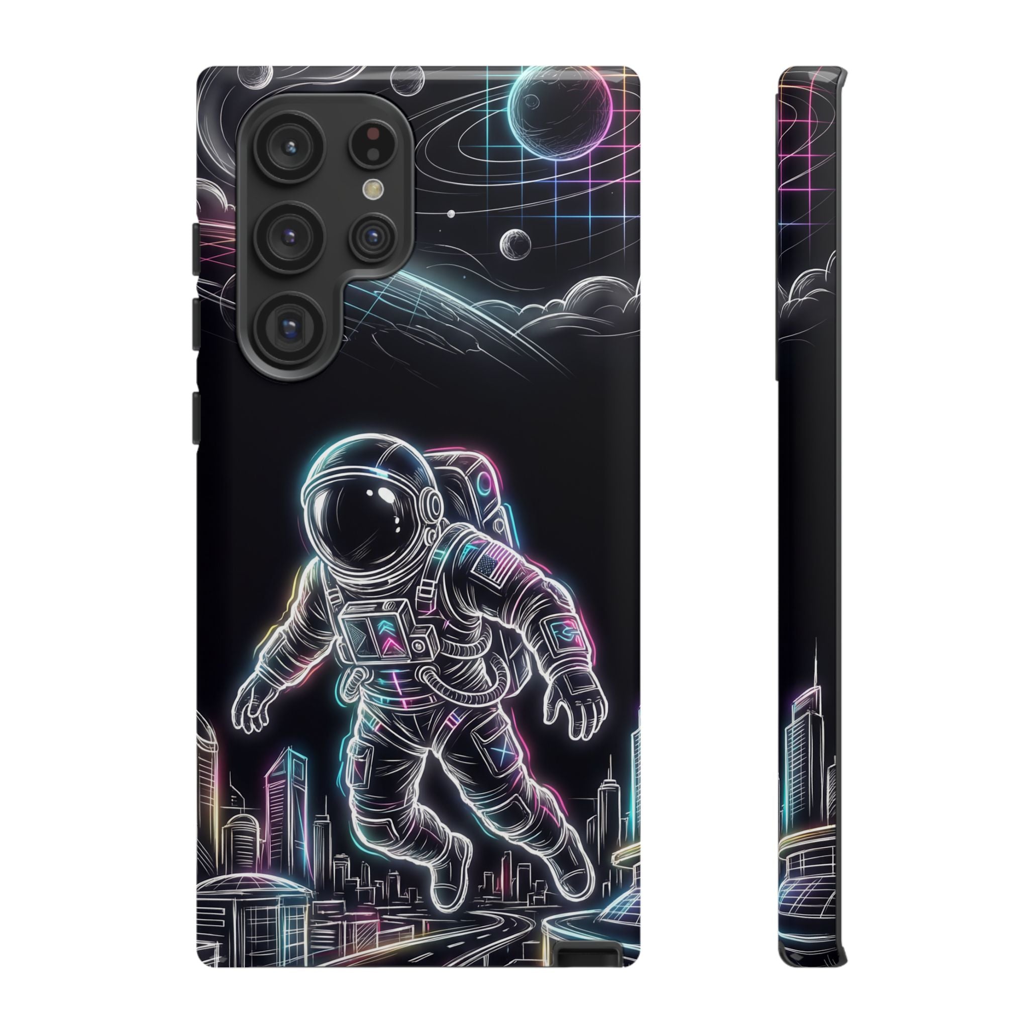 Space Explorer Astronaut Neon Samsung Galaxy Phone Case
