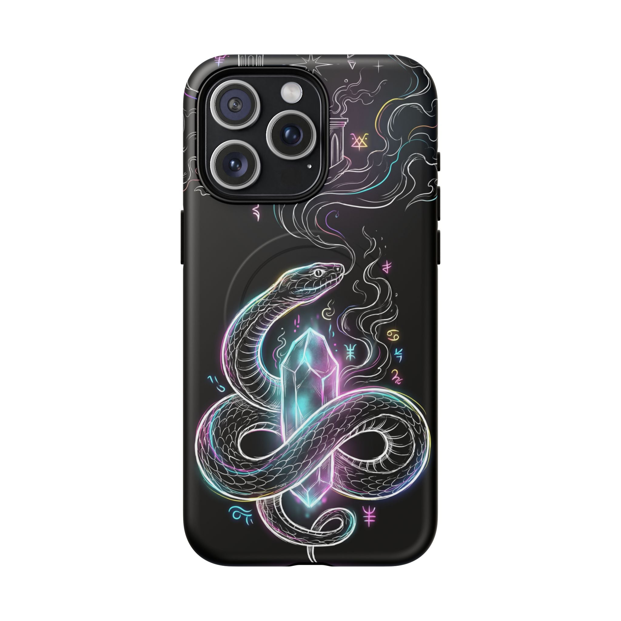 Neon Occult Mystic Snake Crystal MagSafe iPhone Case