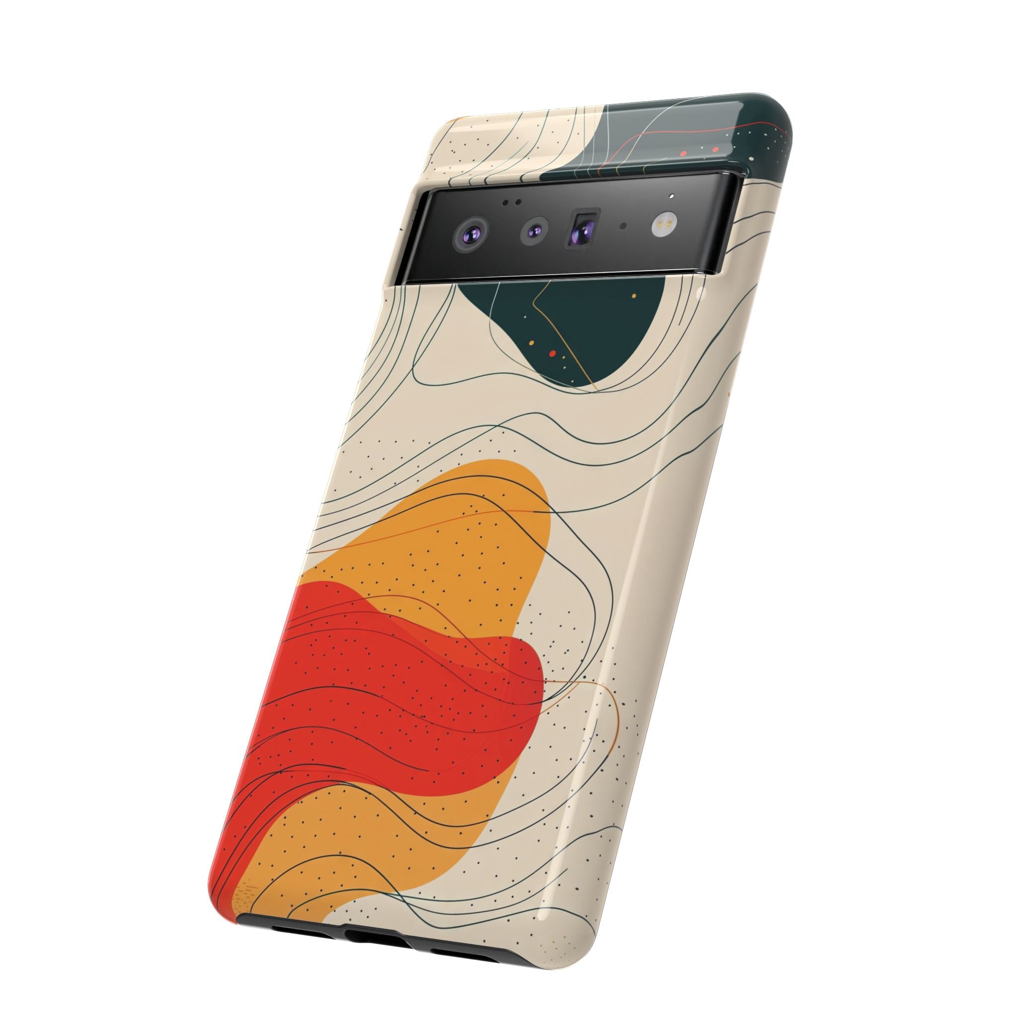 Abstract Retro Waves Google Pixel Case | Colourful Modern Art