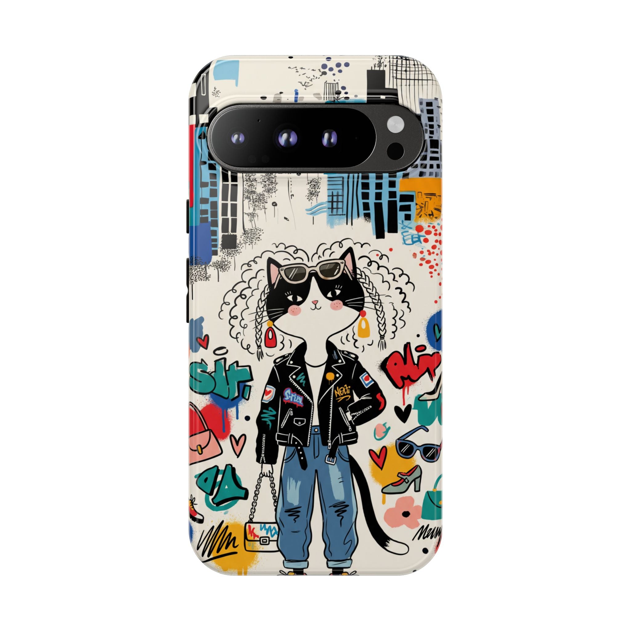 Punk City Cat Graffiti Design Google Pixel Phone Case