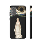 Art Nouveau Goddess Samsung Galaxy Phone Case | Elegant Woman Illustration on Black