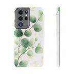 Botanical Eucalyptus Tough Samsung Galaxy Phone Case | Green Watercolour Leaf