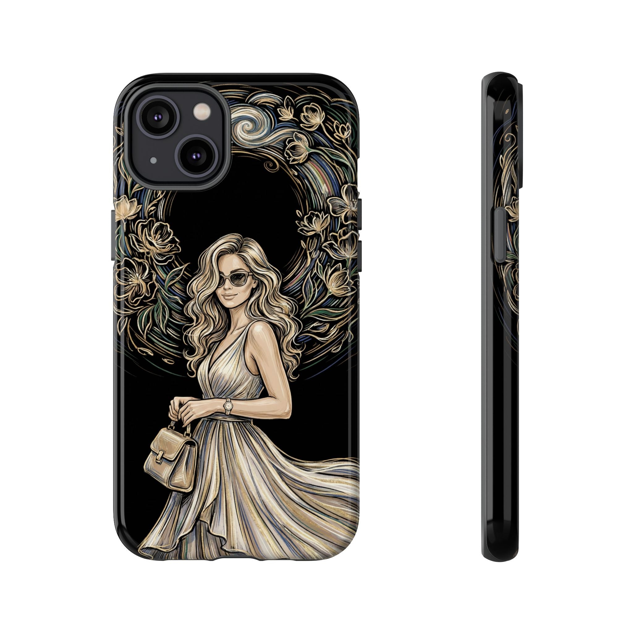 Stylish Woman Floral Wreath Tough iPhone Case