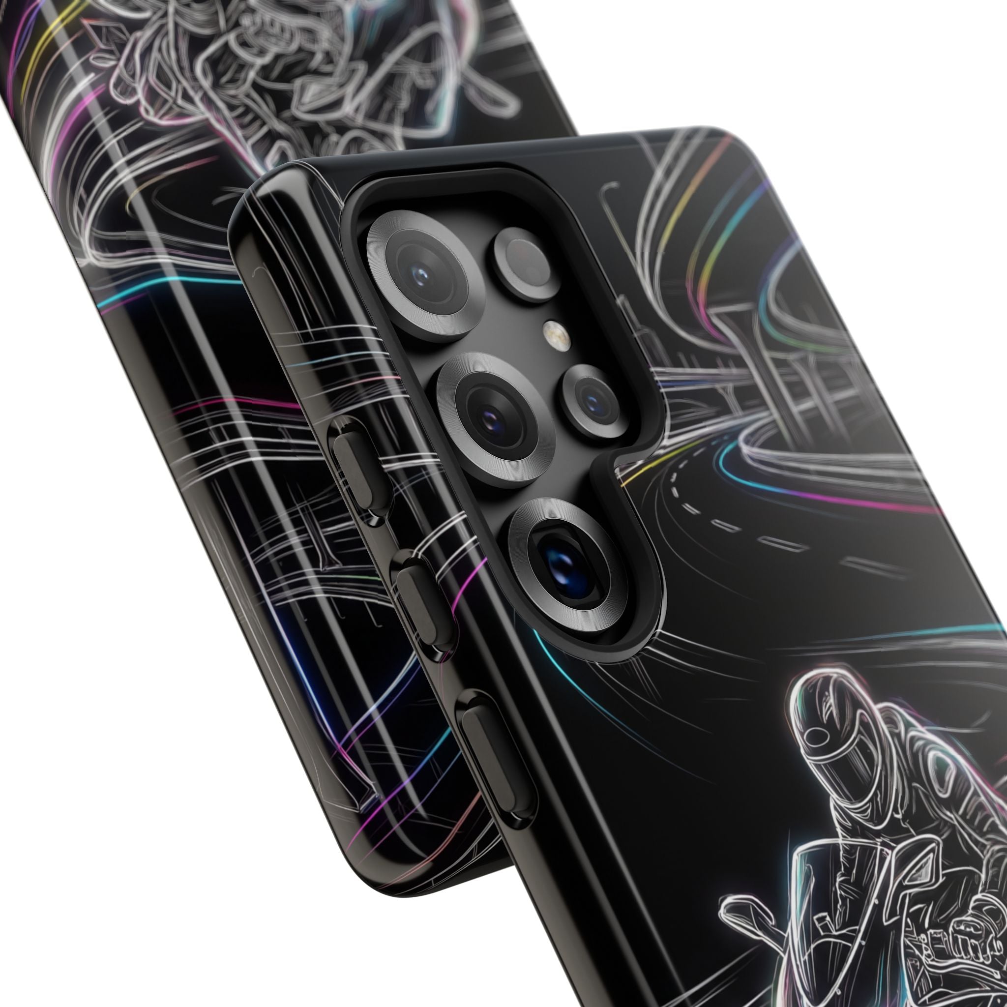 Neon Night Rider Samsung Galaxy Phone Case | Motorcycle Racing Protective Cover