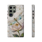 Dragonfly Lotus Samsung Galaxy Phone Case | Stained Glass Floral Phone Case
