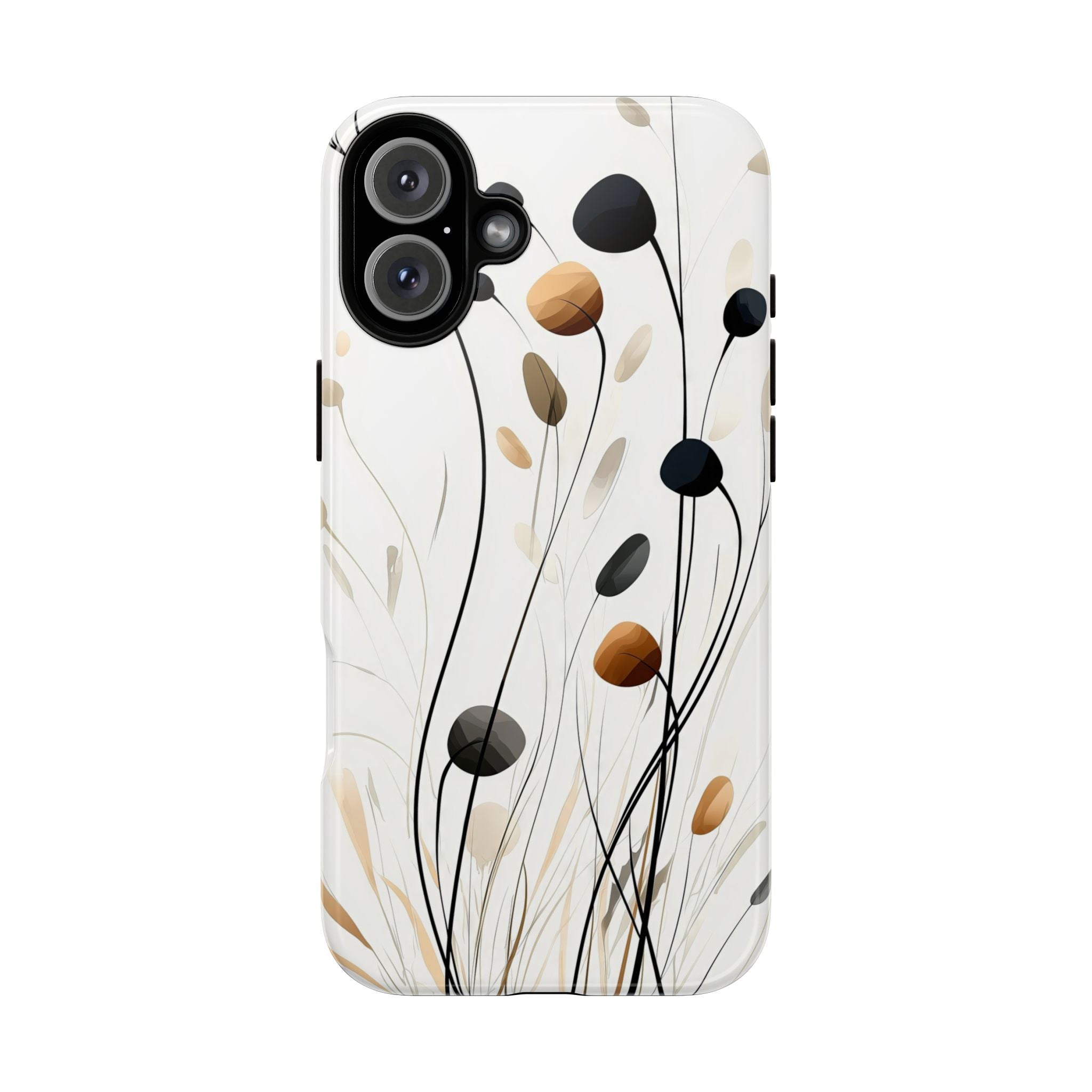 Floral Breeze Tough iPhone Case | Minimal Neutral Botanical Design