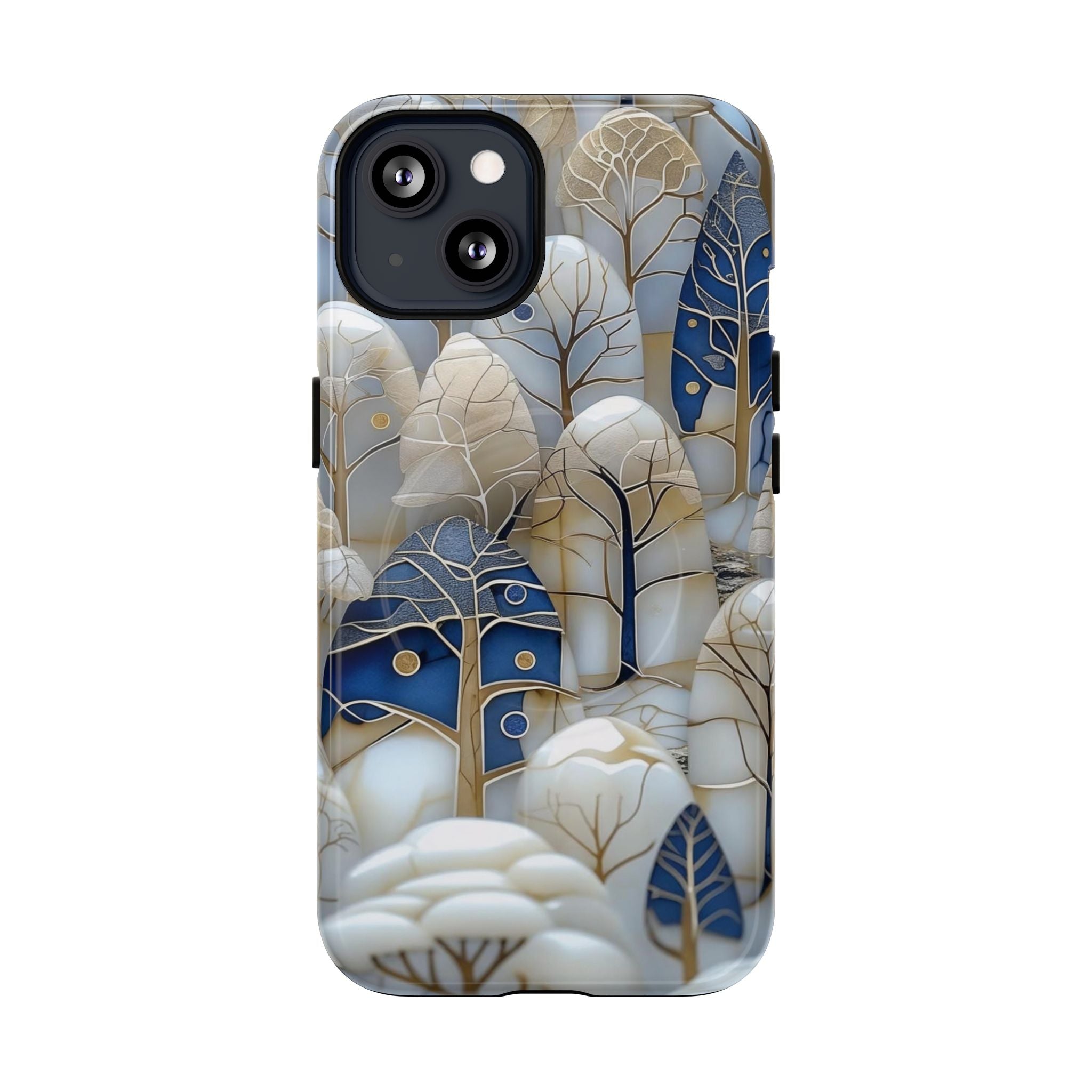 Blue Gold Forest Art MagSafe Case