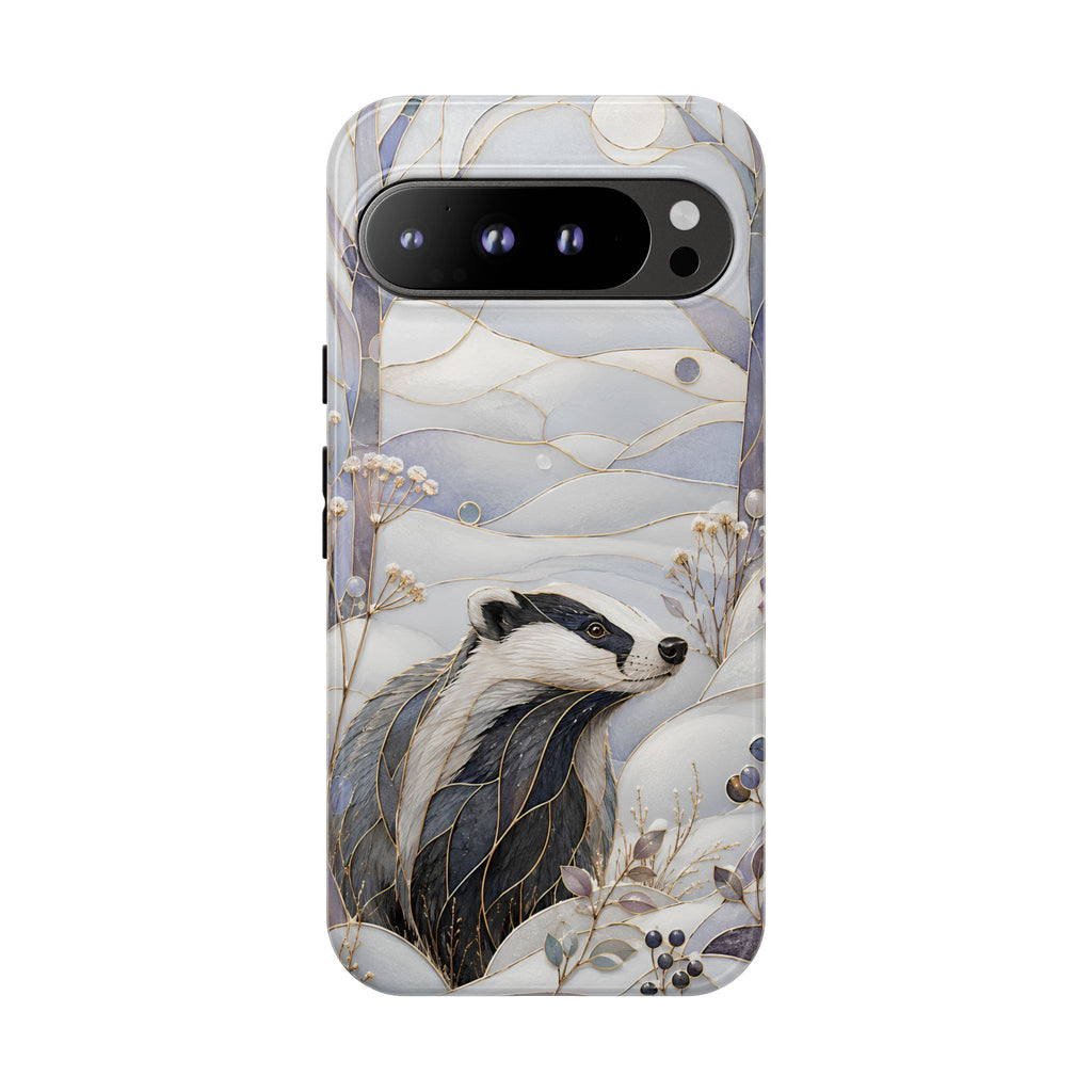 Badger Google Pixel Phone Case | Stained Glass Wildlife Phone Case