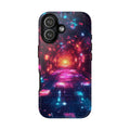 Neon Tunnel Tough iPhone Case — Retro Futuristic Galaxy Design