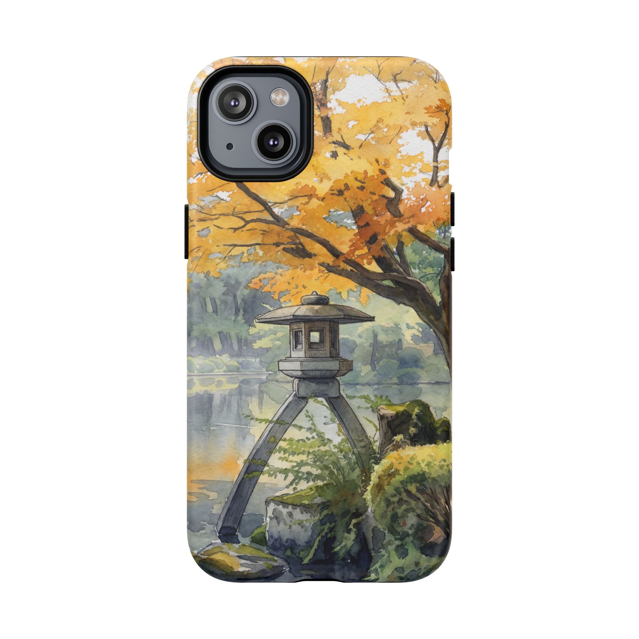 Autumn Japanese Garden MagSafe iPhone Case | Scenic Lantern Fall