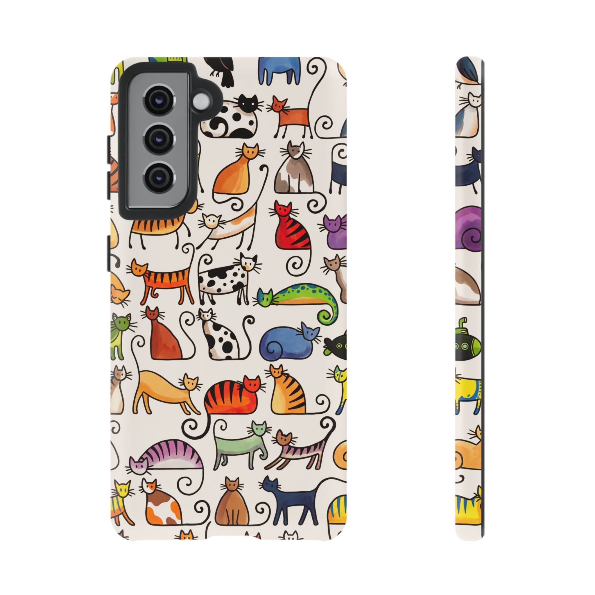 Cat Pattern Tough Samsung Galaxy Case | Colourful Cartoon Cats