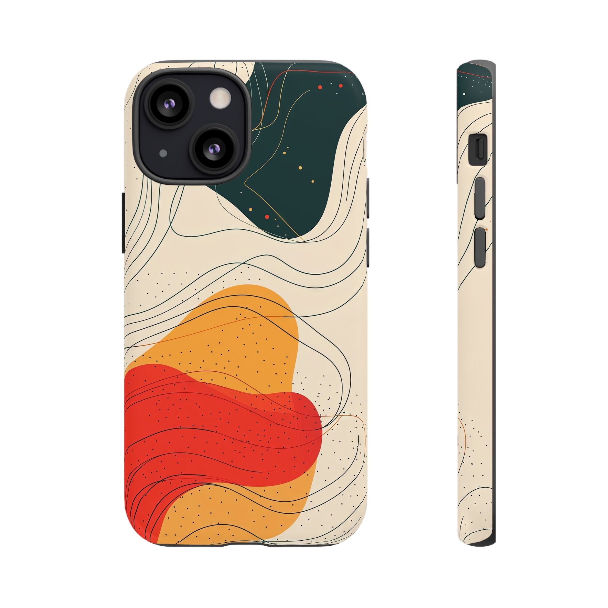Abstract Retro Waves iPhone Case | Colourful Modern Art
