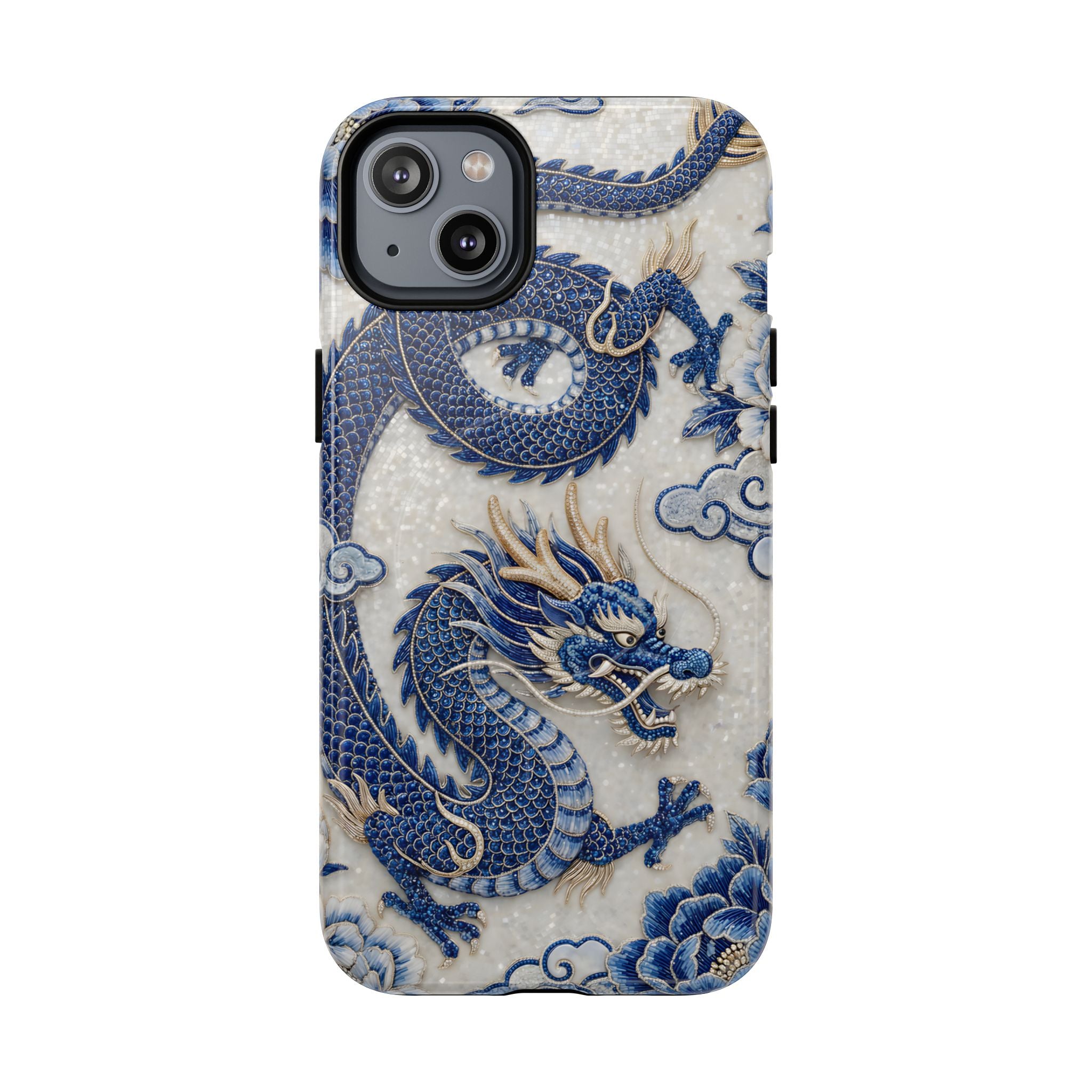Asian Zodiac Dragon MagSafe iPhone Case V2 | Blue & White Porcelain Luxury Protective Case | Year of the Dragon Gift
