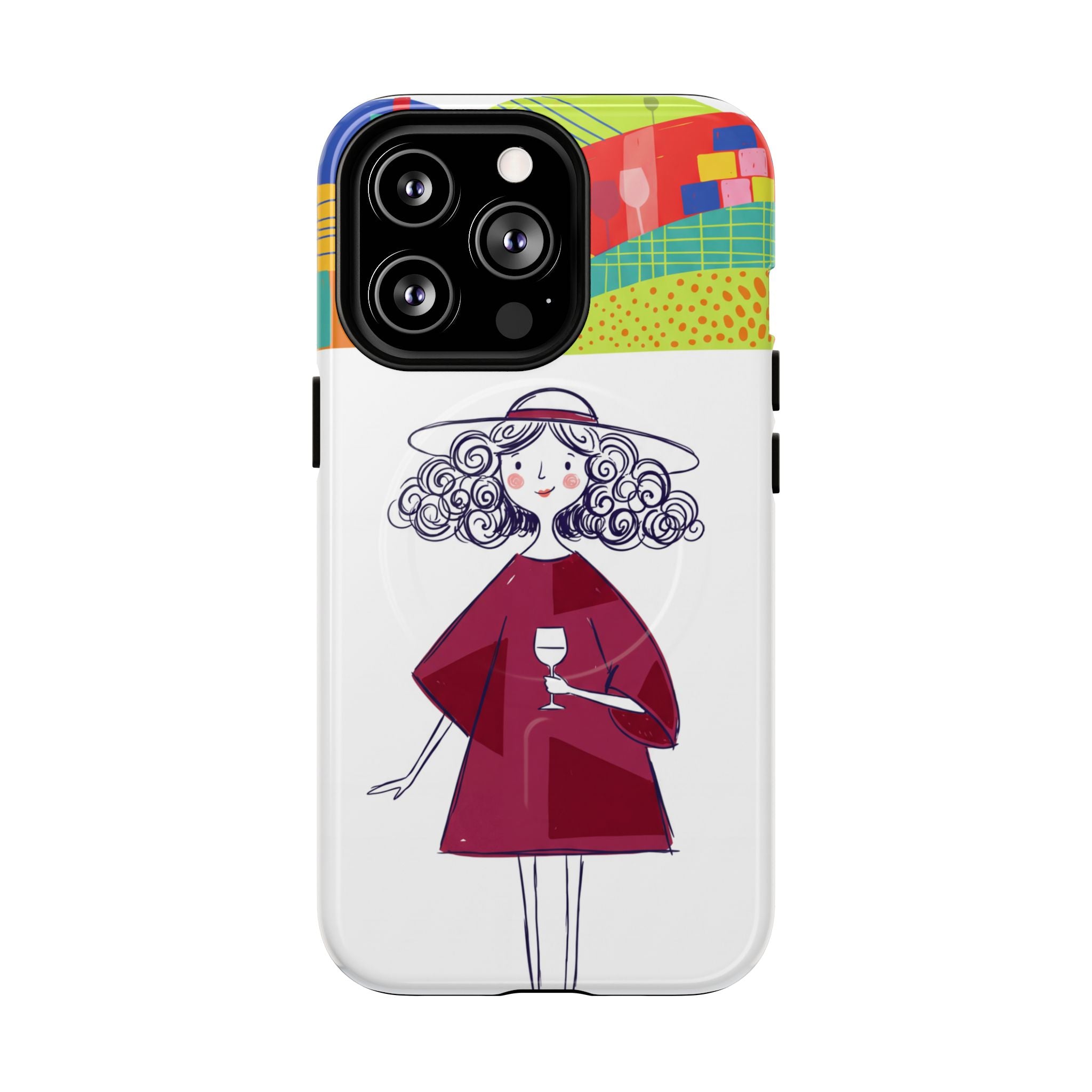Colourful Artistic Wine Lady MagSafe iPhone Case