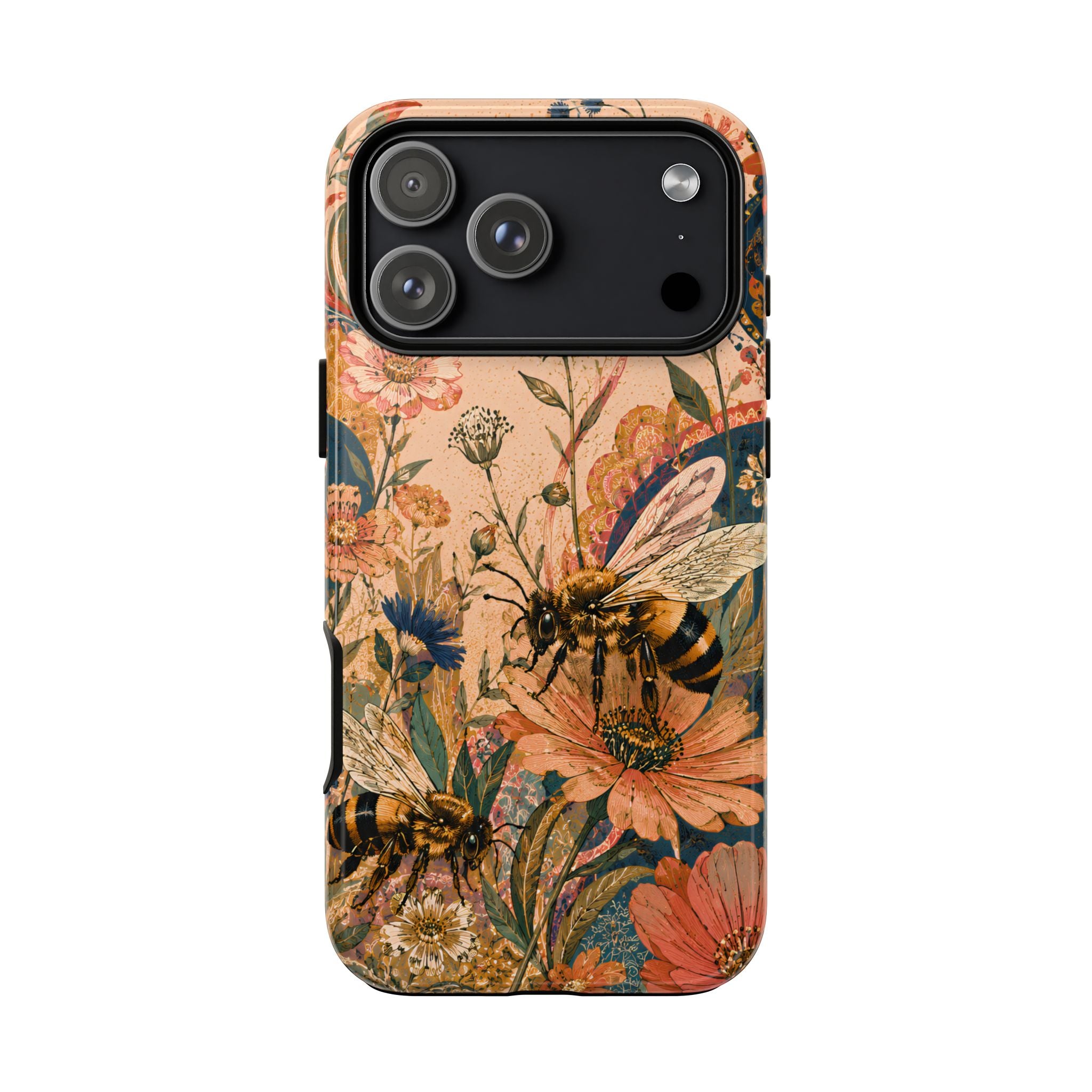 Honeybee Tough iPhone Case | Vintage Botanical Flower Cover