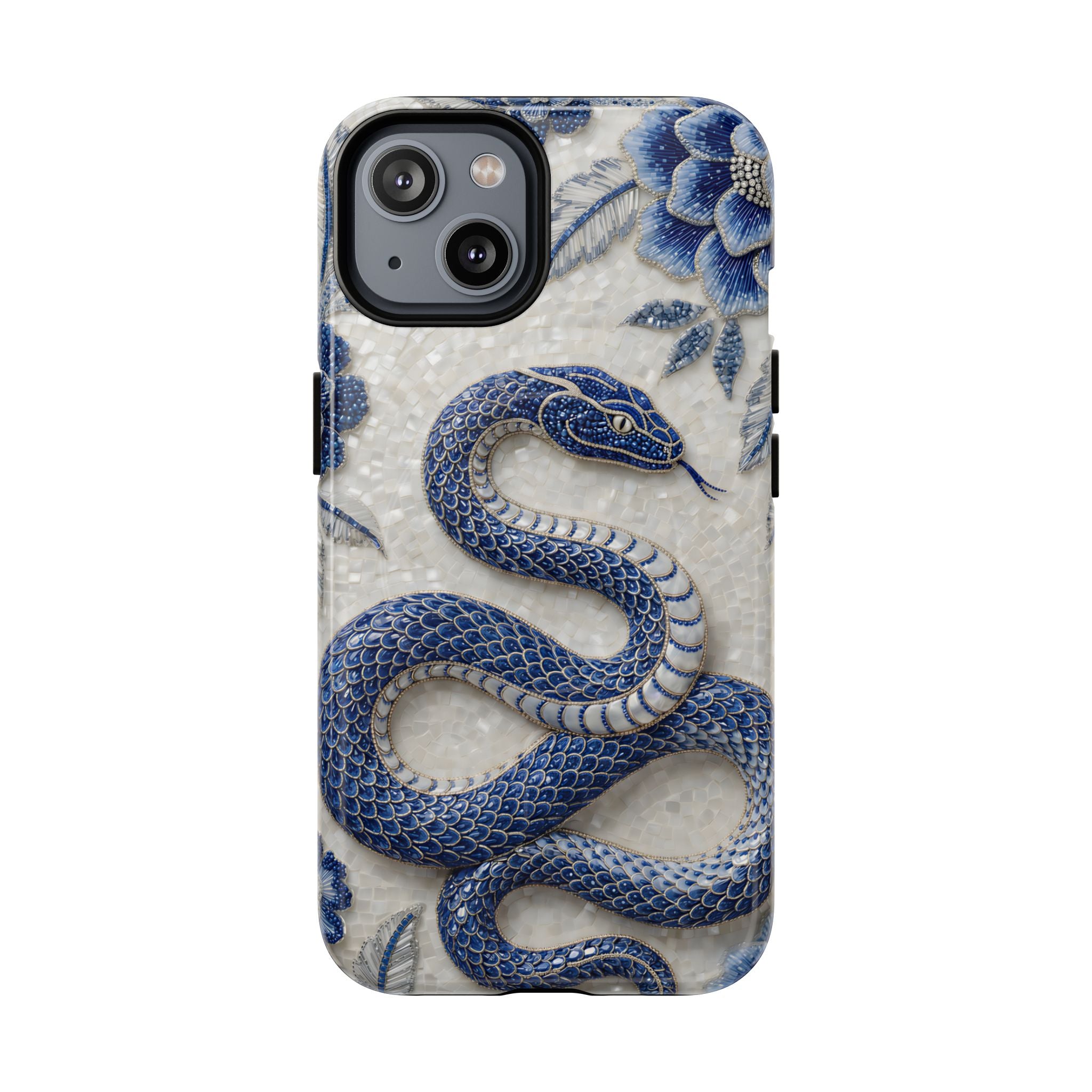 Asian Zodiac Snake MagSafe iPhone Case | Blue & White Porcelain Slim Shockproof Case | Year of the Snake
