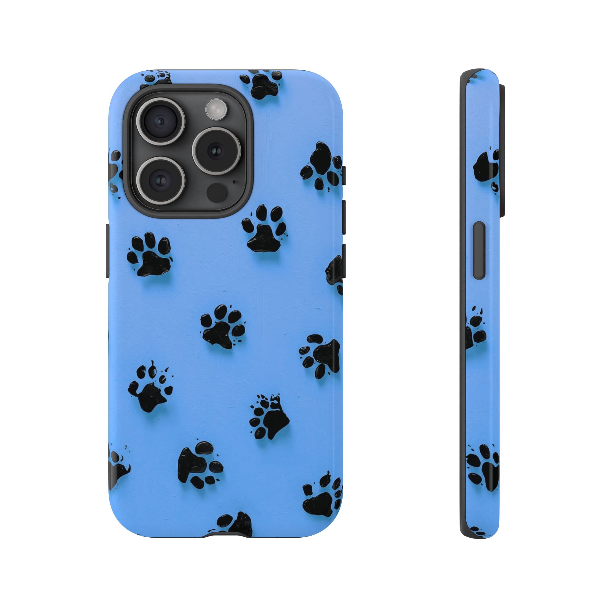 Blue Paw Print Tough iPhone Case — Protective Dog & Cat Lover Cover