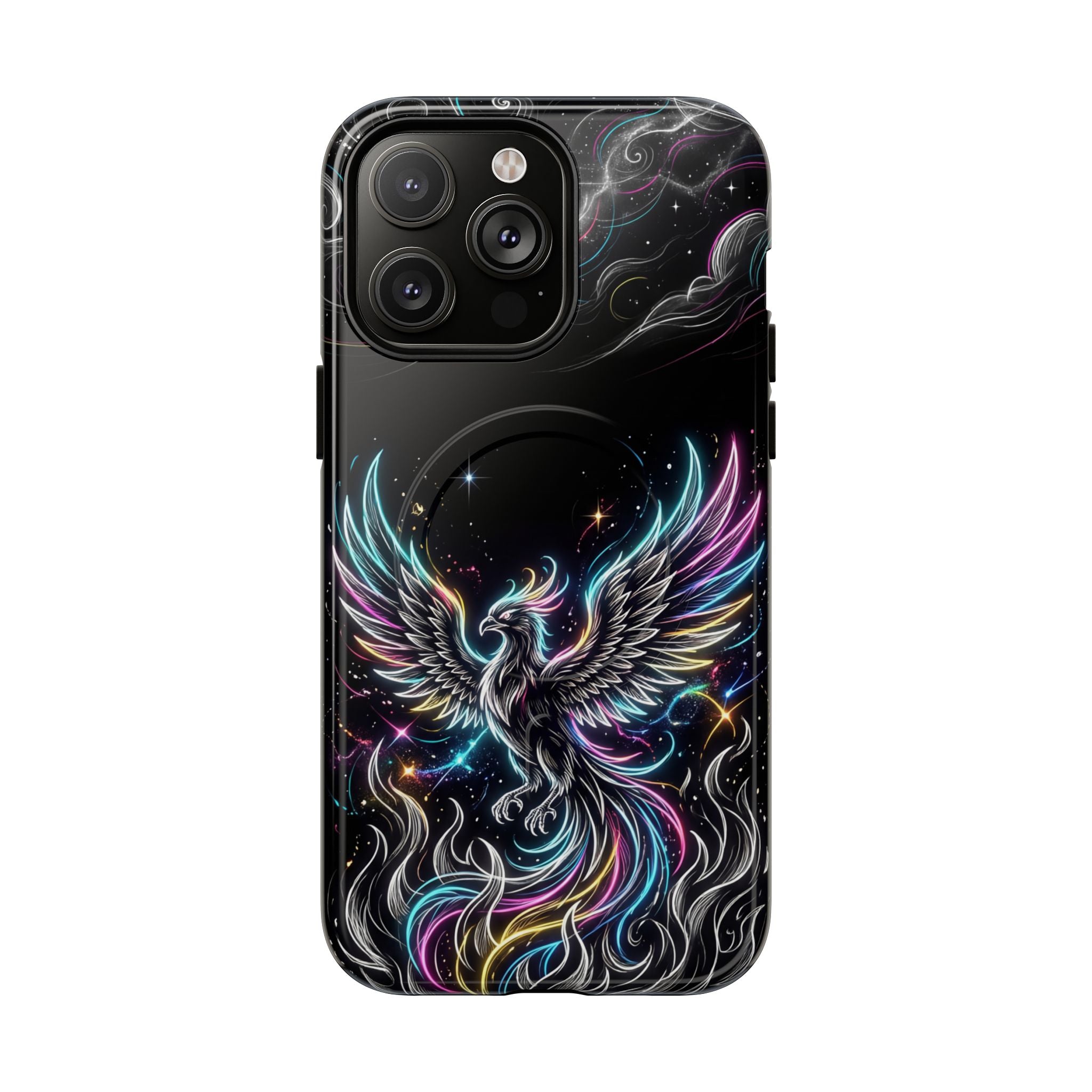Colorful Neon Phoenix Tough MagSafe iPhone Case
