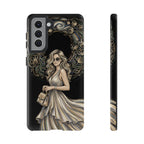 Custodia per telefono Samsung Galaxy robusta con ghirlanda floreale donna elegante